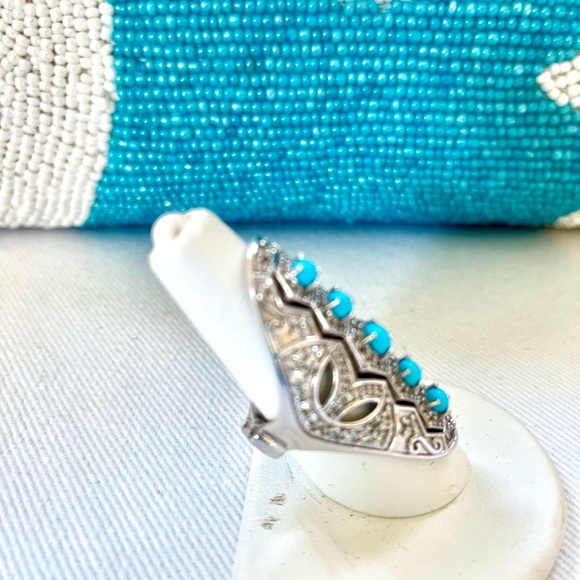 DALLAS PRINCE SLEEPING BEAUTY TURQUOISE STERLING SILVER RING SIZE 8 NWT - Picture 3 of 3